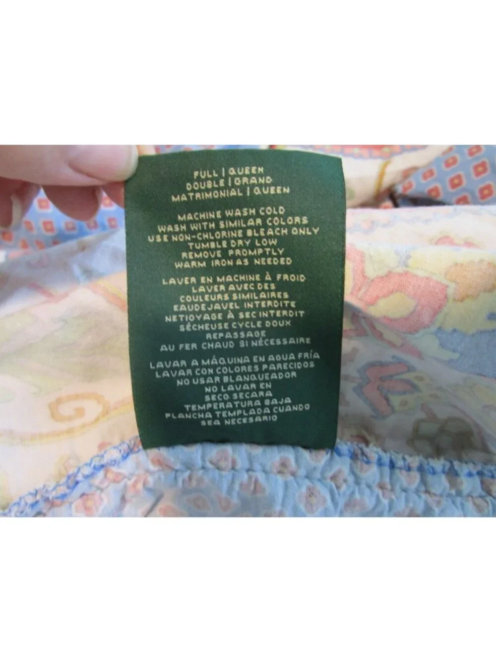 Vintage Lauren Ralph Lauren Full Queen Reversible Duvet Cover Paisley Floral